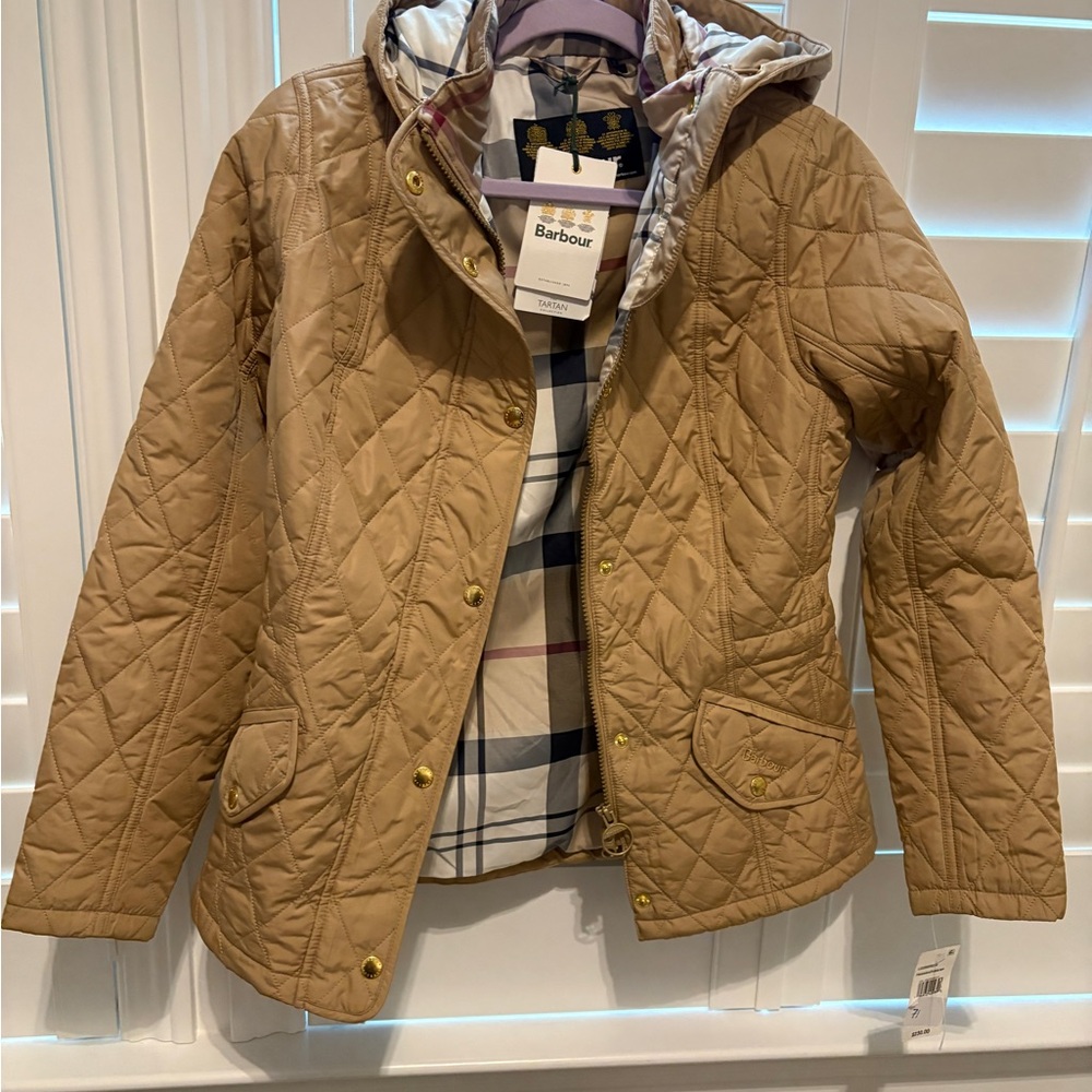 Barbour Quilted Plaid Lined Jacket size 6